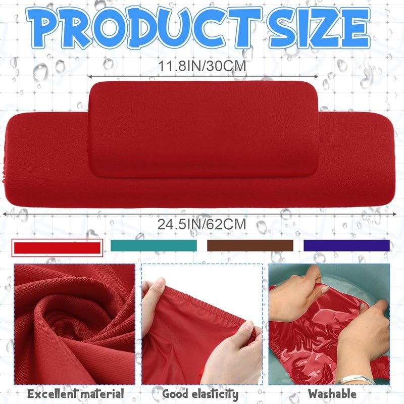 Hoolerry 4 Pcs Toilet Tank Lid Cover Universal Back of Toilet Tank Cover Soft and Absorbent Replacement with Elastic Bottom for Bathroom Decor Accessories(Black, Dark Gray, Blue, Dark Red) - Image 2